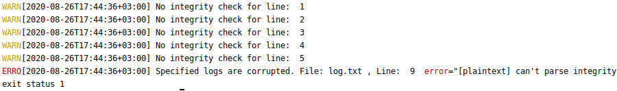 crypto audit log verification failed