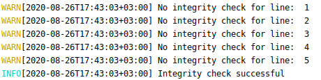 crypto audit log verification success