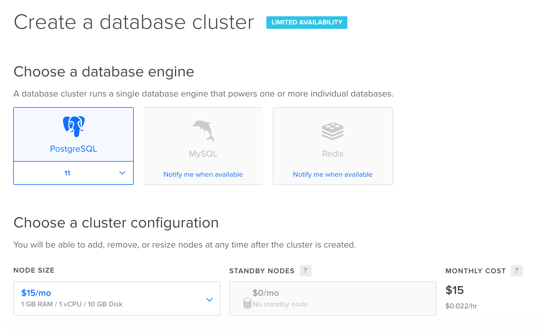 acraserver digitalocean database cluster